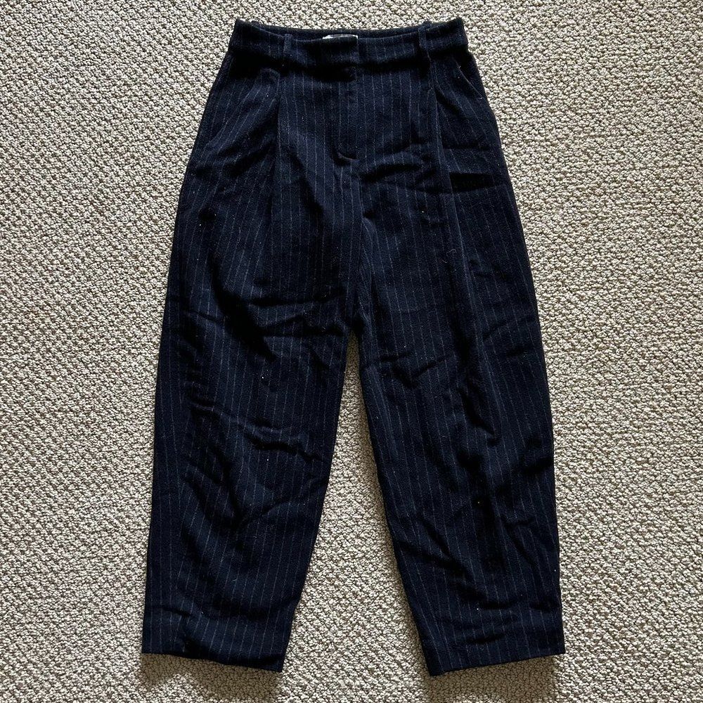& Other Stories Paris Atelier Wool Blend Wide Leg Striped Pants Size 4